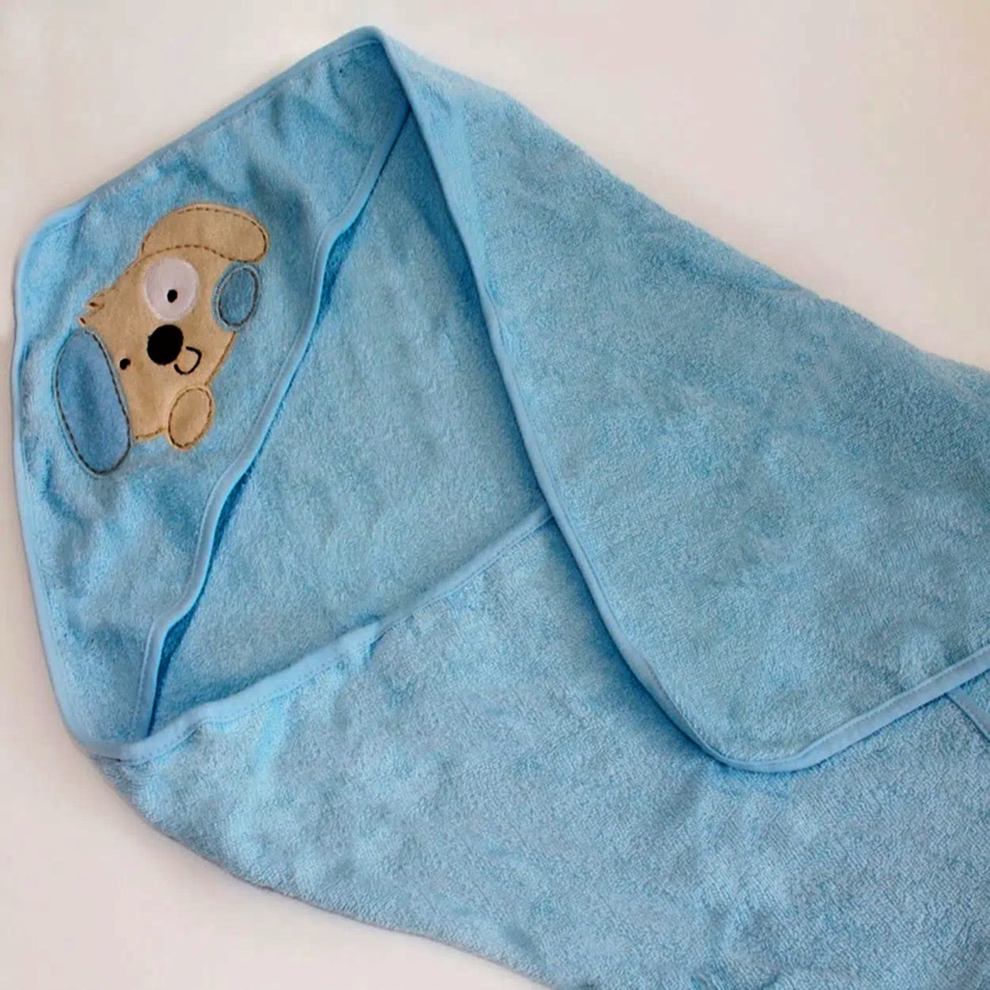 A imagem mostra um xemplo de uma toalha para bebê.